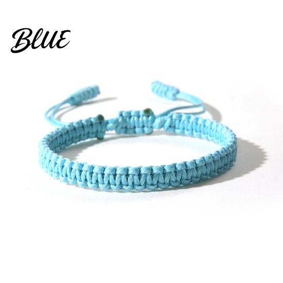 Gender-neutral Bracelet Unisex Hand Rope Adjustable Handmade Braided Solid Color