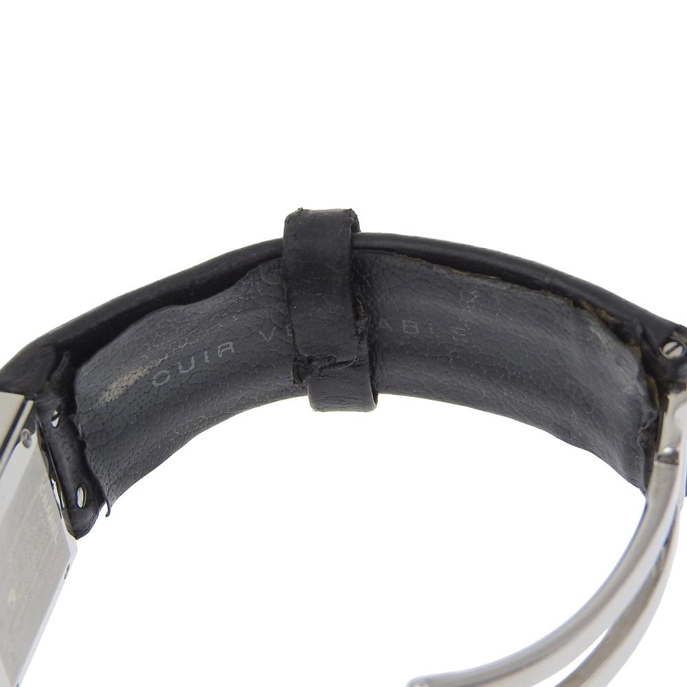 Chanel Matelasse Watches H0116 blackDial Stainless Steel/leather Quartz Analog Display Women Used