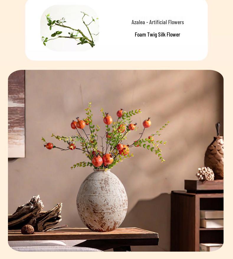 Wabi-Sabi Style Jingdezhen Ceramic Vase - Retro Coarse Pottery Centerpiece Jar