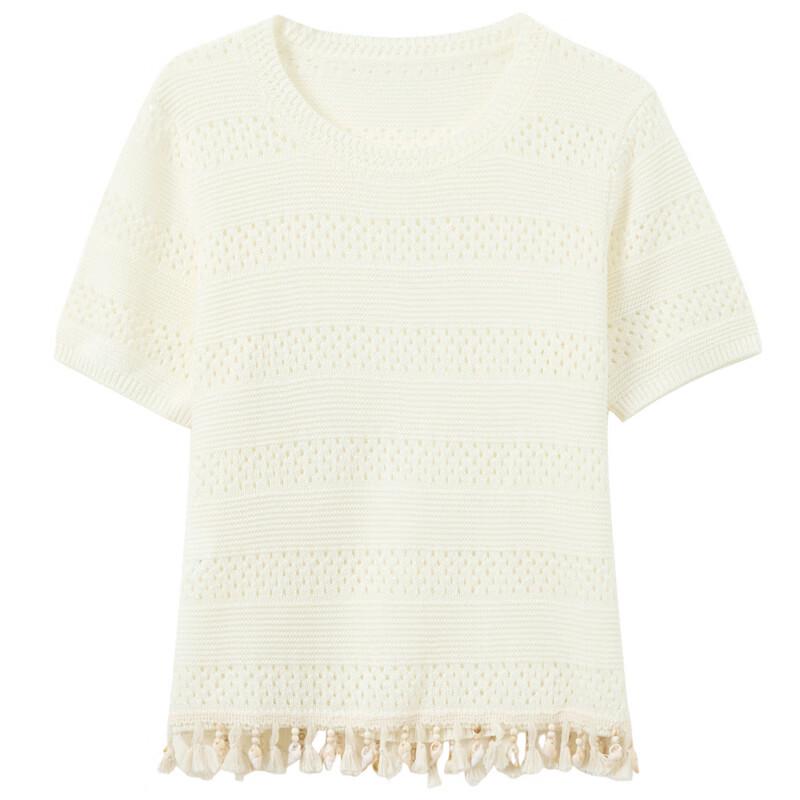 Women's Hollow Knit Short Sleeve Top