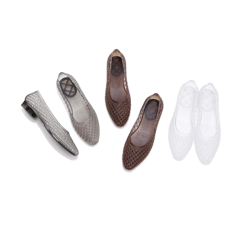 Korean Shallow Mesh Slip-On Women's Transparent Casual Sandals