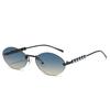 New Luxury Frameless Gradient Cat Eye Sunglasses Women Pearl Inlaid Temple UV400 Protection Elegant Trendy