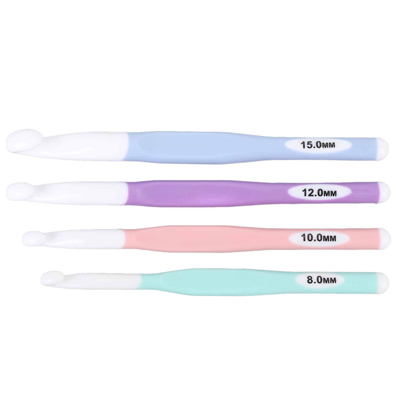 

Набор крючков для вязания с длинной эргономичной ручкой, спицы для вязания с маркерами петель, удобный захват розовый