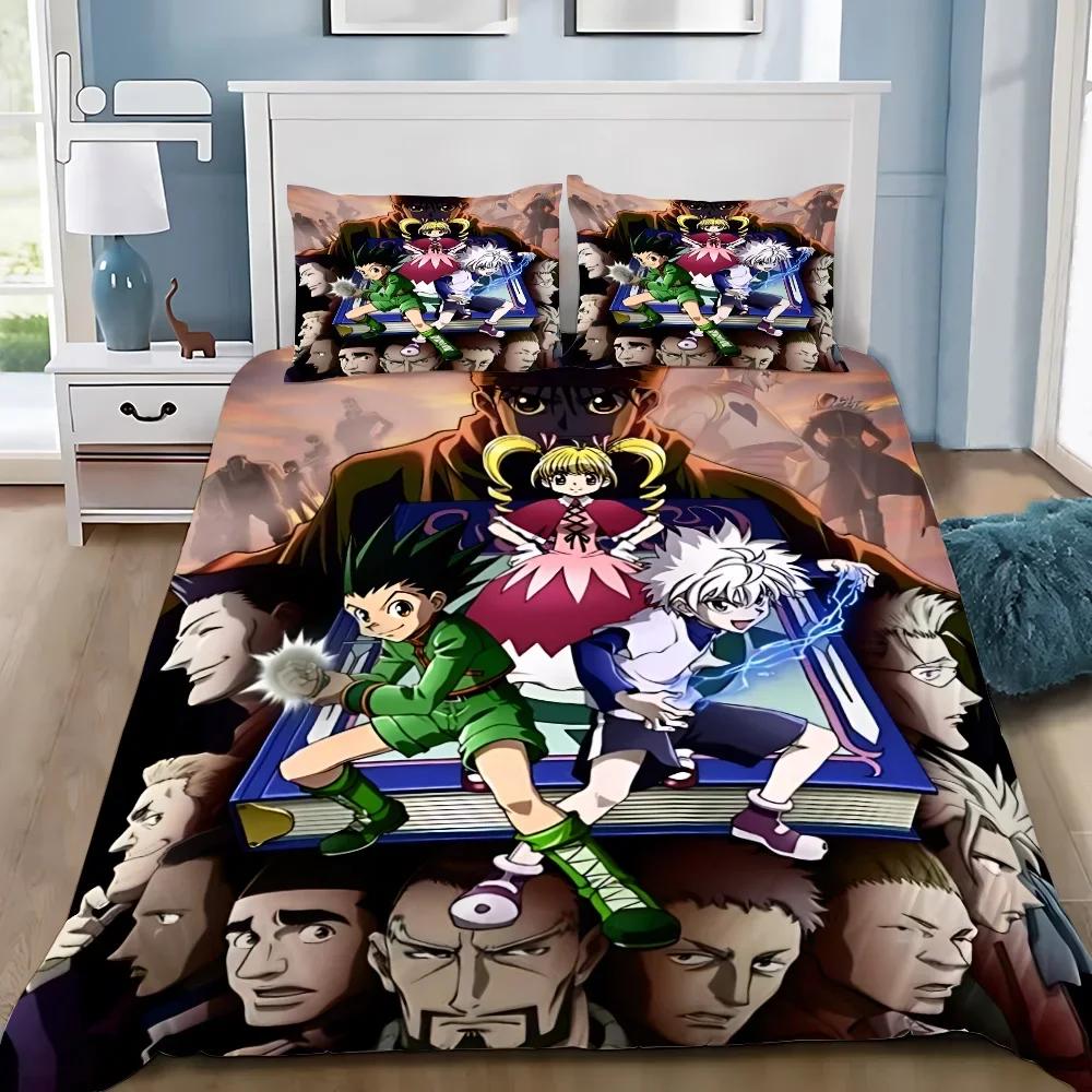 Anime Duvet Cover Pillowcase Hunter X Hunter Bedding Set Adult Boy Girl Bedroom Decoration Children Single Double Large Size