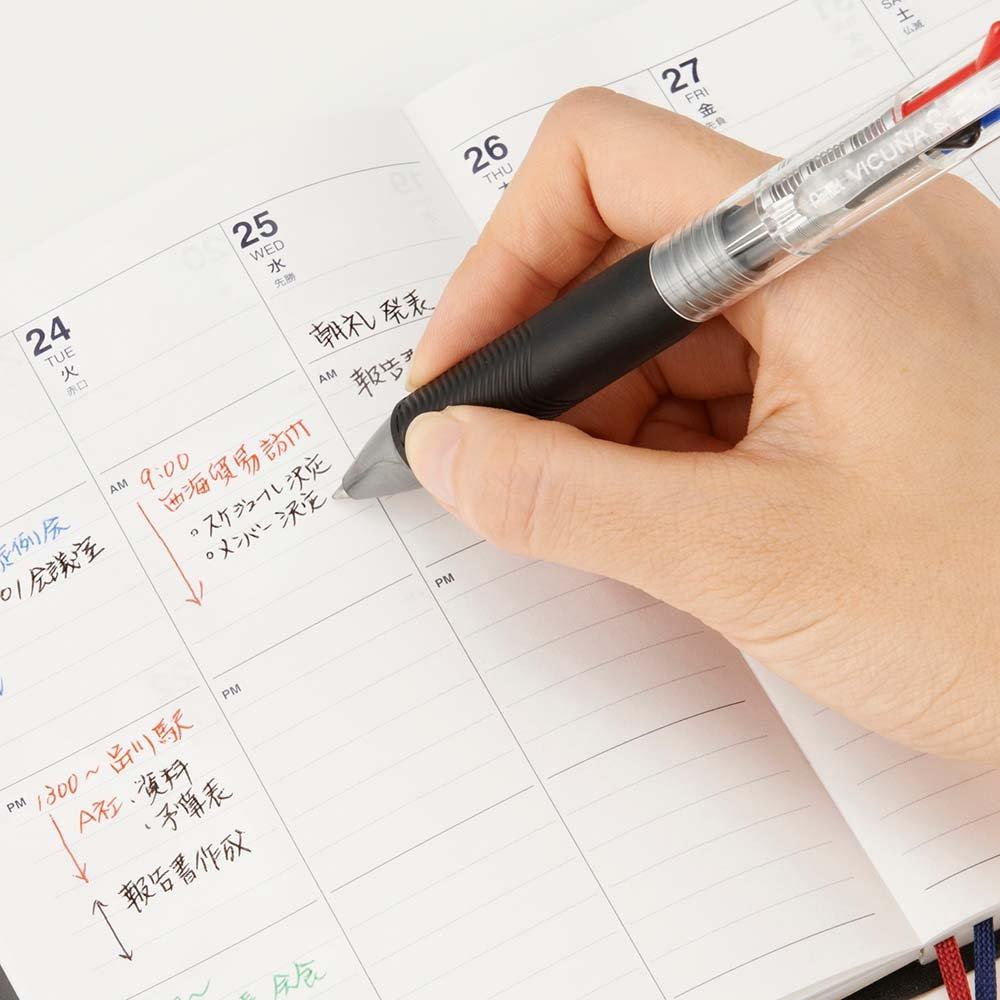 Pentel Ballpoint Vicuna Clear 4-Color Pen, BXC47T, 0.7