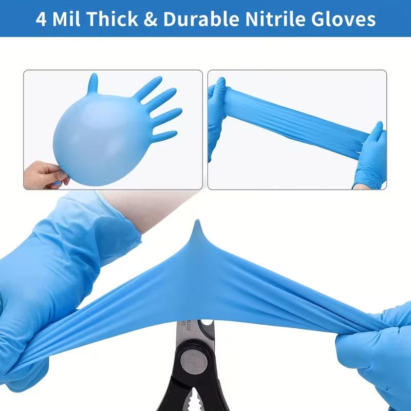 100PCS Blue Nitrile Gloves Disposable Home Cleaning Nitrile Gloves Suitable Waterproof Pet Bathing Stain Resistant Tool