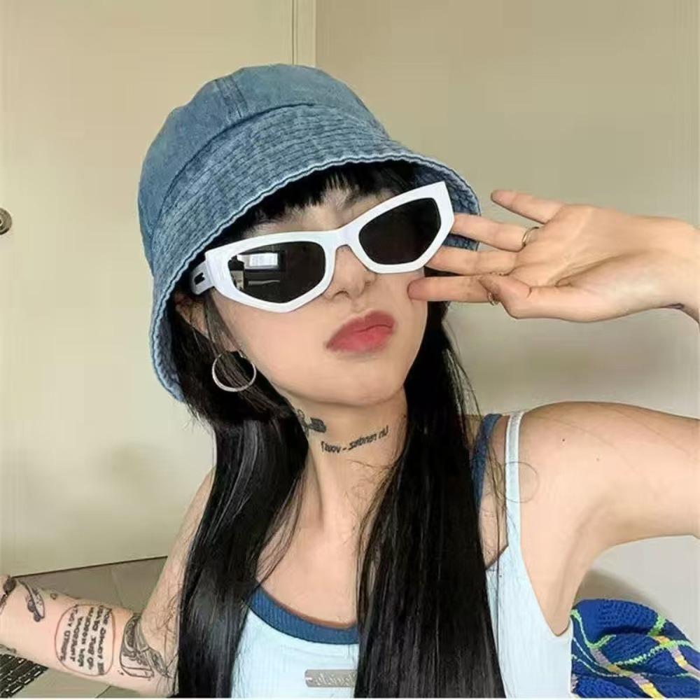 Lightweight Retro Fisherman Hat Cloth Sun Protection Basin Cap Simple Denim Bucket Hats  Summer