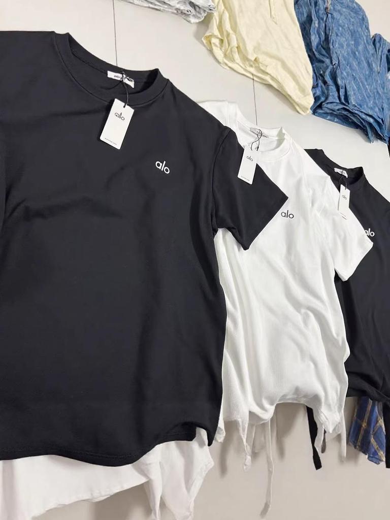 Camiseta Unisex ALO 25SS con Logo Bordado de Alta Calidad - Corte Holgado, Manga Corta, Alto Gramaje