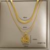 Custom 304 Stainless Steel 18K Gold Plated PVD Doble Collarbone  Necklace Waterproof Heart Butterfly Pendant Women