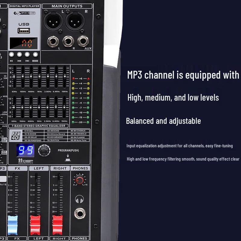 Runpu RP-TY6S-G350W 350W Professional 6-Channel Mixer Amplifier (CN version)