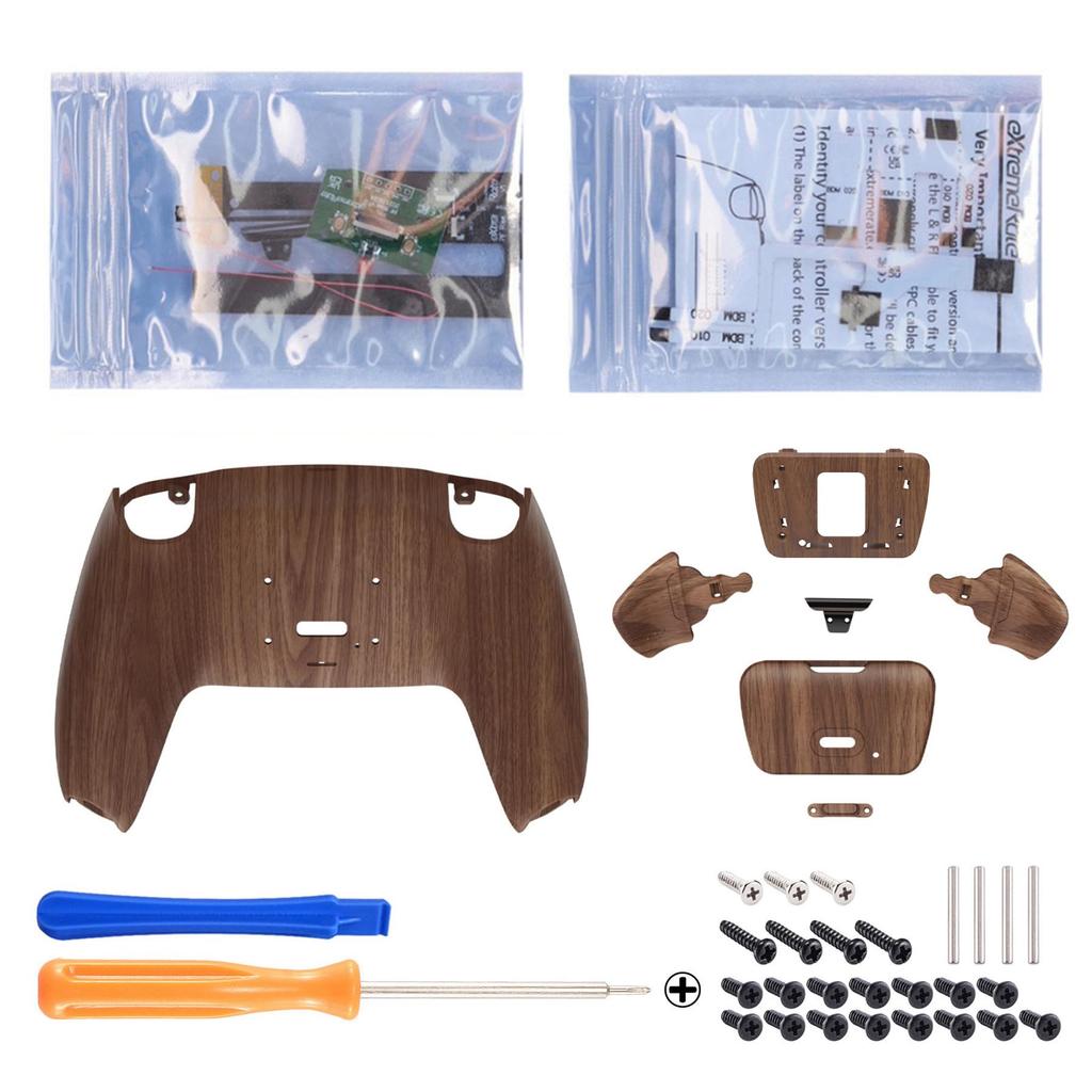 EXtremeRate Programmierbares Backpaddle-Kunststoff-Rise-Remap-Kit für PS5-Controller-Upgrade-Board und Mustermuster neu gestaltete Backcase-Rücktaste