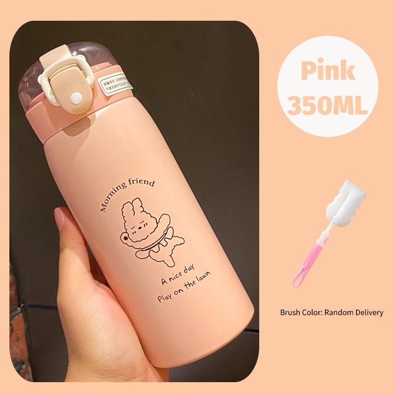 350ml Kids Thermo Bottle Cute Children's Thermal Water Bottle Stainless Steel Straw Thermos Mug Cartoon Leak-Proof Vacuum Flask