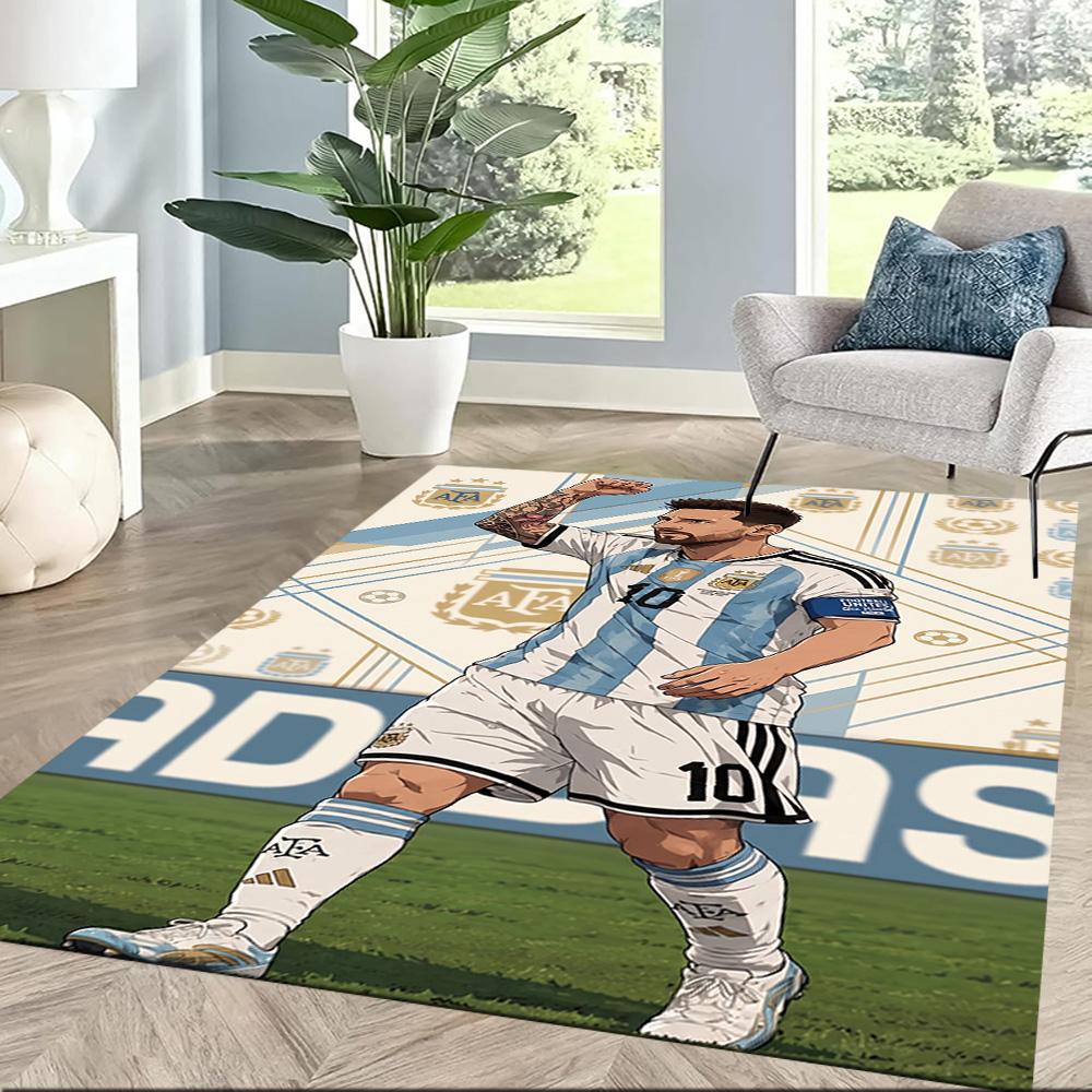 Messi 400 Area Rug Design for Playrooms Bedrooms Foyer Entryway Anti-slip Rug Anime Office Decor Spiritual Gift