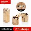 2pcs 8-18mm Copper Brass Door Hinges Cylindrical Hidden Cabinet Concealed Invisible Furniture Barrel Hinge For Hardware Gift Box