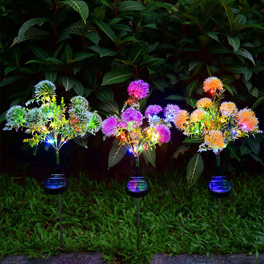 Solar Dandelion Flowers Light IP65 Waterproof with Glowing Flowers & Stems Garden Decoration Lights for Yard Lawn Pathway