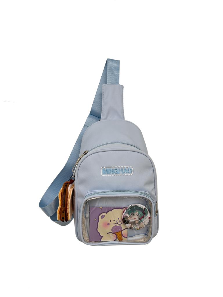Japanese Small Fresh Breast Bag Female Ins Wind Versatile Cute Transparent Pain Bag Summer Casual Girl Crossbody Small Backpack