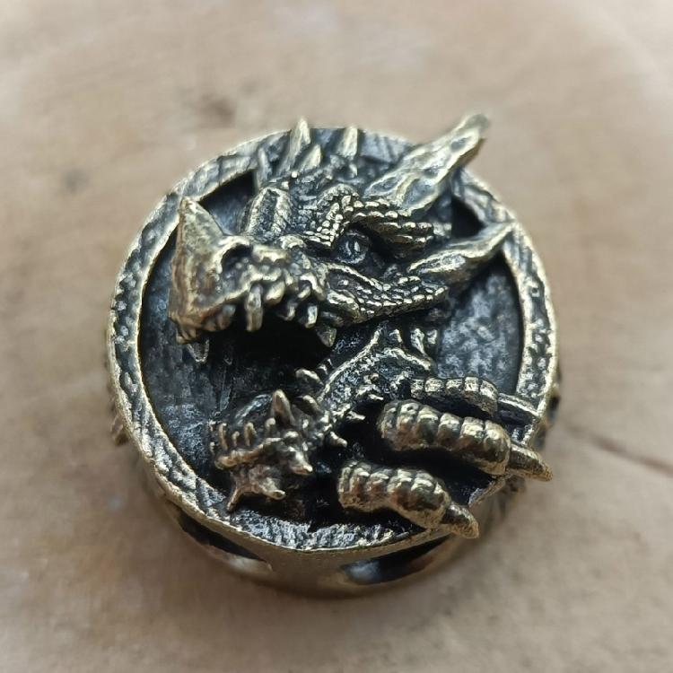 Portable Brass Dragon Pendant Practical Brass Dragon Pendant Designed For Outdoors Adventures And Crafting Projects