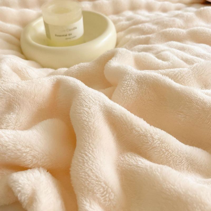 Solid Color Imitation Rabbit Plush Milk Plush Thickened Thermal Leisure Home Blanket Office Nap Blanket Double Sided Blankets Outdoor Camping Shawl