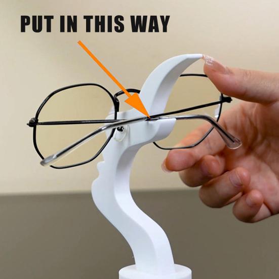 Szklany uchwyt w kształcie twarzy Abstrakcyjny stojak do ekspozycji okularów przeciwsłonecznych z boczną twarzą Organizer do przechowywania na biurko Drukowany 3D do domu, biura, sypialni, stolika nocnego, dekoracji biurka