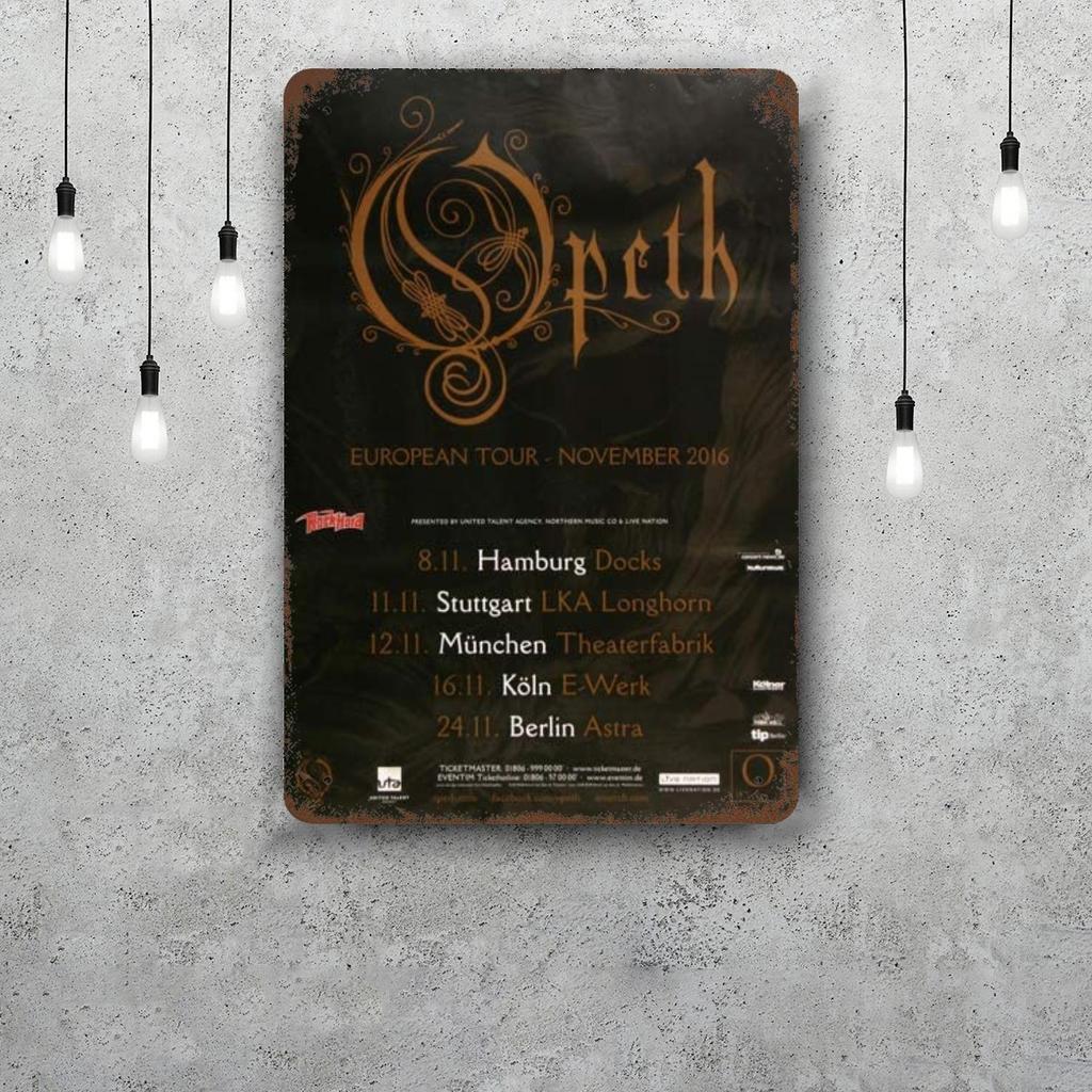 Opeth Vintage Metal Tin Signs Posters Decor Retro Metal Plaque Wall Art Decor for Garage Bar