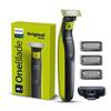 OneBlade QP2724/10 Electric Shaver Trimmer Wet & Dry Use Dual-Sided Blade Glide Coating Rounded Tips 3 Click-on Stubble Combs
