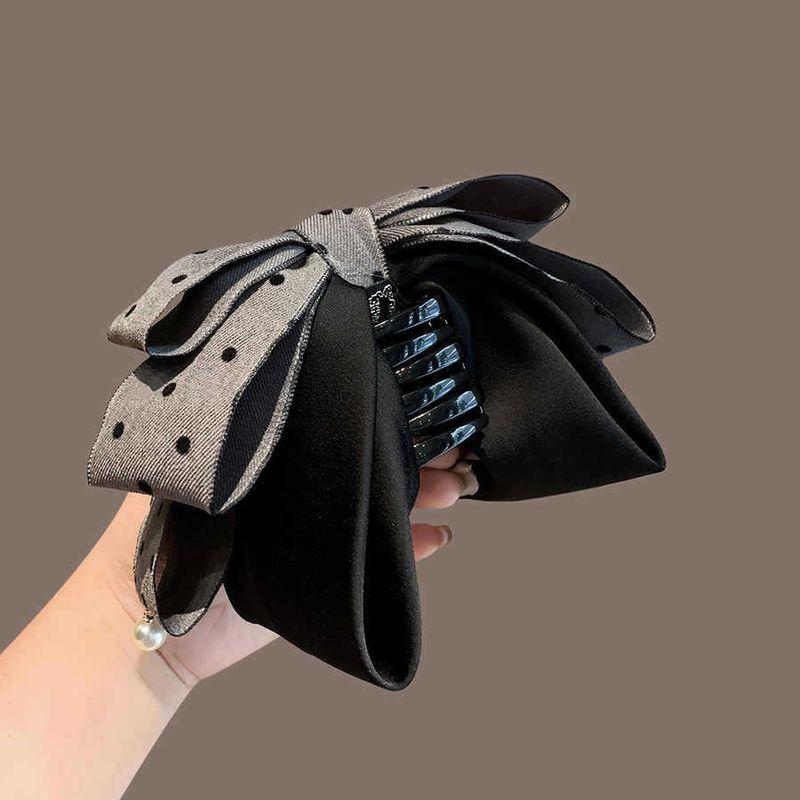 1pc Sweet bow, hair clip, half tied hair clip, exquisite clip, Korean East Gate temperament, polka dot, ponytail clip, female