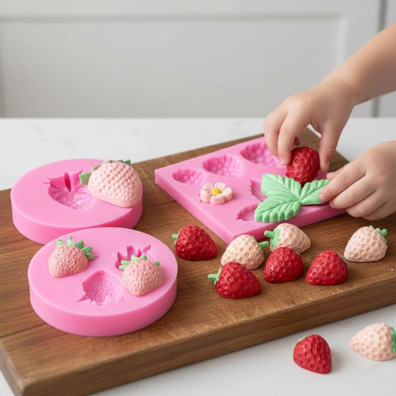 Fruit Strawberry Dessert Mousse Cake Mold Silicone Cake Decorations Reusable Baking Molds Kitchen Tools