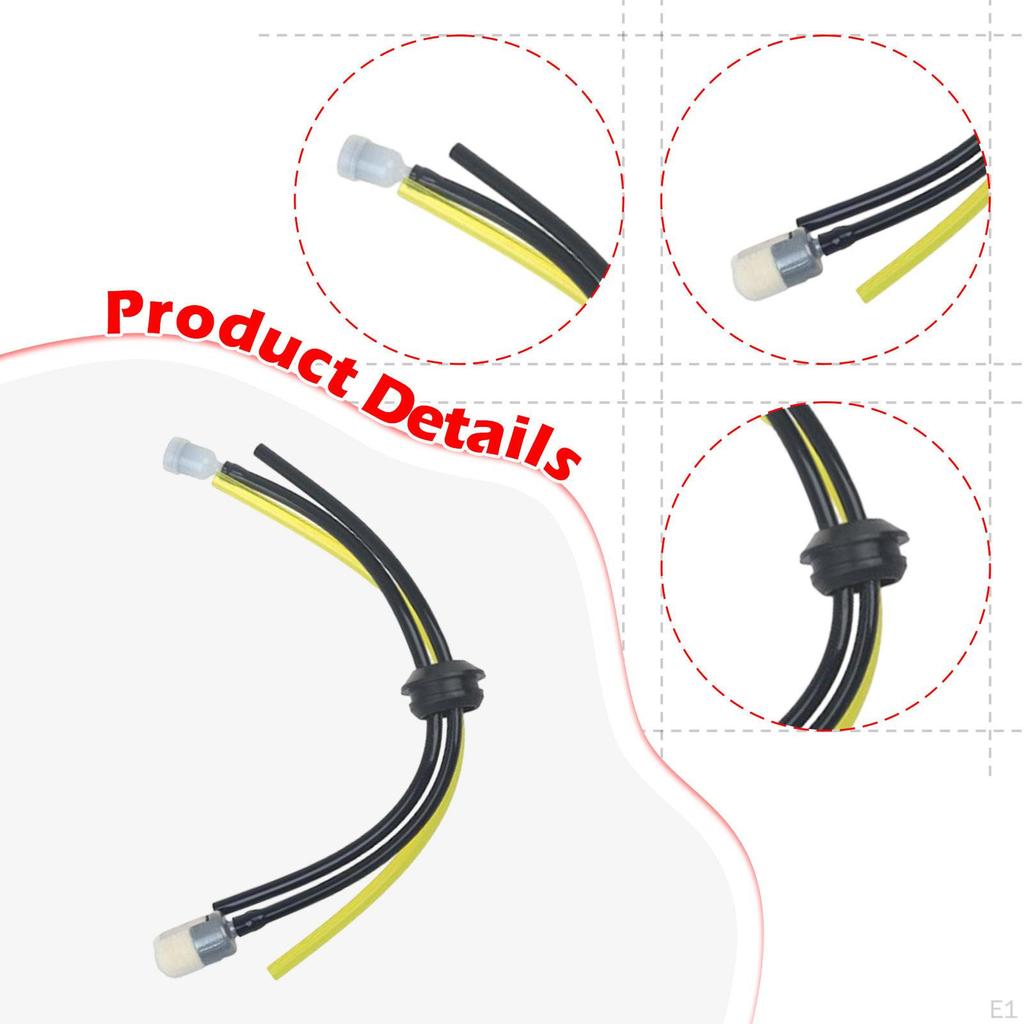 4x Fuels Lines Hoses Petrol Filter Kit 22 cm Flexible with Balancer for Mower Garden