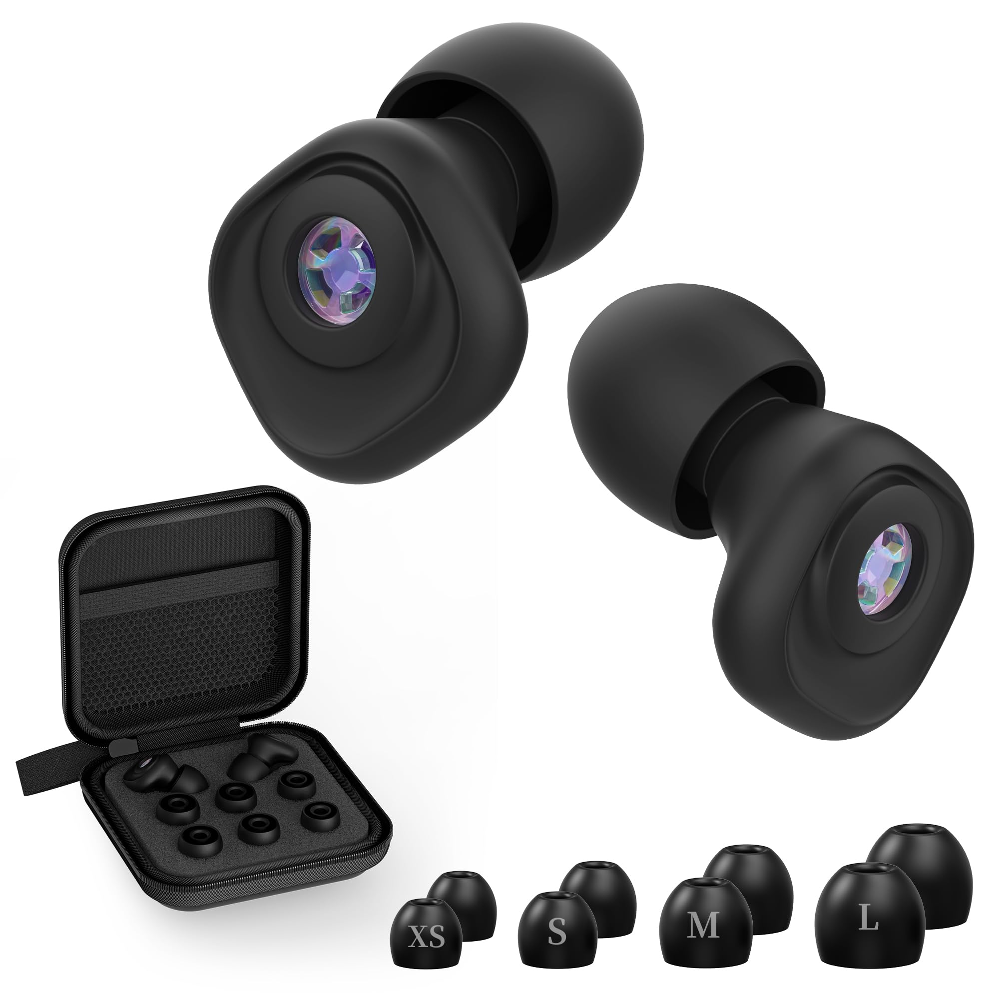 

Quietide Live Earplugs 23dB Noise Reduction for Loud Music Reduces Noise at Live Fireworks and and Relieves Hearing Earplugs with 4 Ear Tip Sizes чёрный