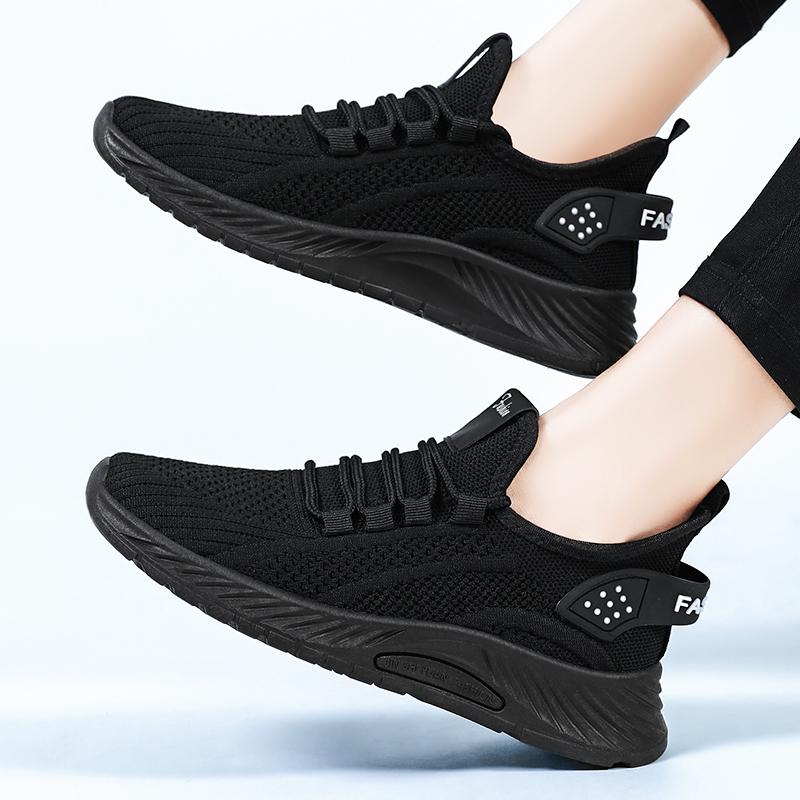 

Ladies summer breathable mesh shoes, anti slip, soft and light outdoor running sports and leisure shoes, free delivery 43 чёрный