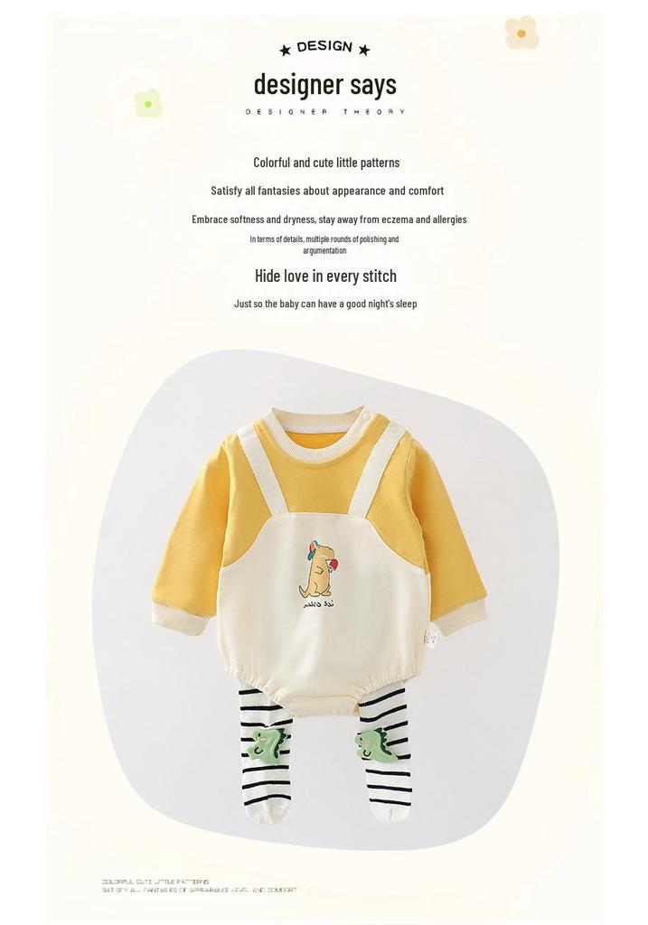 Popular Infant Spring/Autumn Bodysuit: Class A Outfits for Boys & Girls - Newborn Crawling Wear