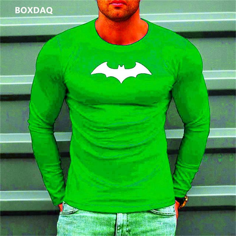 Bat Graphic 3D Printed Men's T-shirts Long Sleeve Street Style Hip Hop T-shirts Plus Size Loose Casual Sporty Tops Clothing