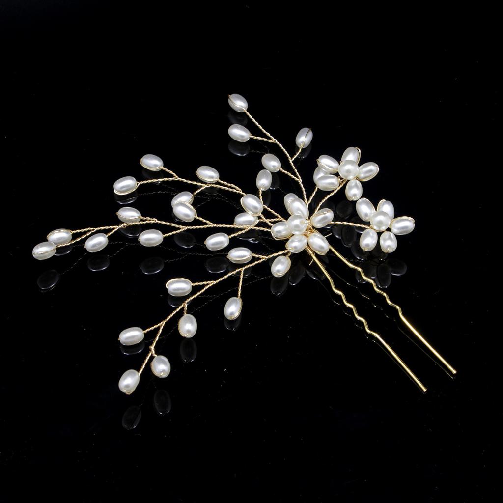 Cross-Border Bride Hair Braiding Handmade Pearl U-Shaped Hairpin Pin Hairware