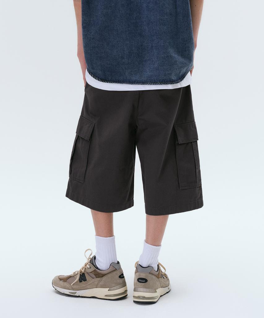Musinsa Standard One-Pleat Cargo Bermuda Pants [Dark Grey]