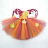 Autumn Maple Leaves Fairy Costumes for Girls Forest Woodland Elf Princess Dresses with Wings Children Halloween Christmas Outfit