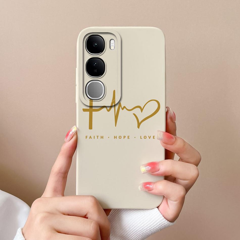 For Vivo V40 Lite V40SE Y200 Y300 Case Simple Heart Liquid Silicone Camera Protection Back Cover For Vivo V 40 Lite V40 SE Funda