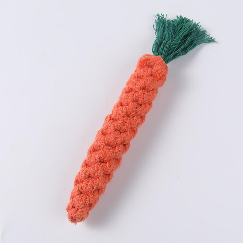 1Pcs Cotton rope braided carrot tooth cleaning rope knot dog toy pet supplies