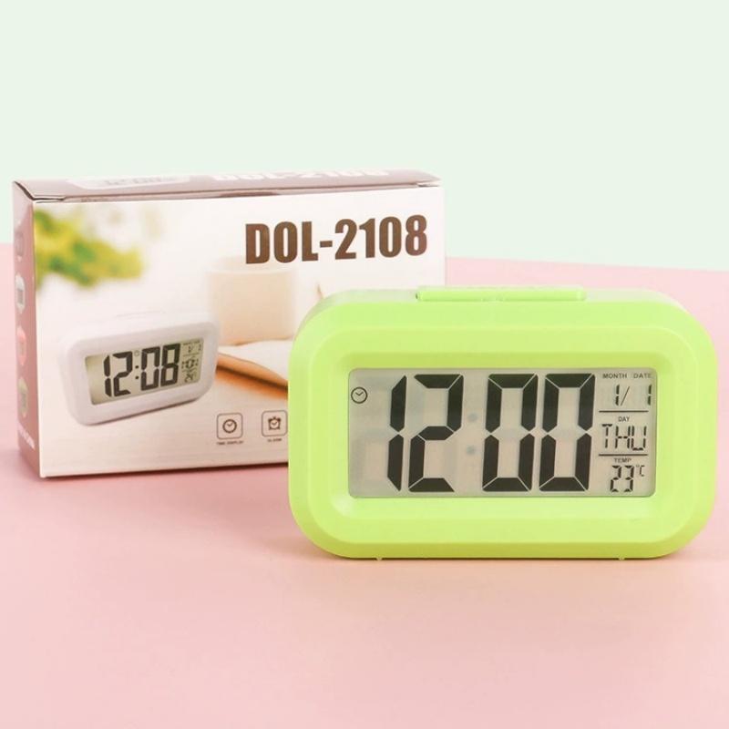 12/24h Led Digital Display Alarm Clock Home Bedside Battery Power Multifunction Snooze/Temperature Night Light Date Alarm Clock