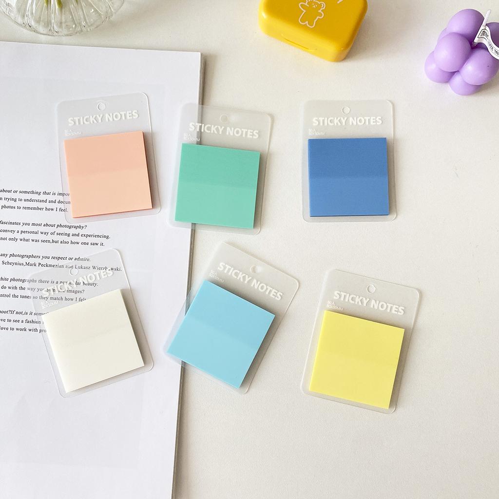 50 Sheets Colorful Waterproof PET Transparent Memo Sticky Note Paper Daily To Do It Check List Paperlaria School Stationery