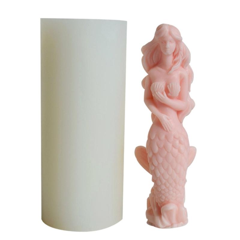 

Mermaids Silicone Mold DIY Epoxy Resin Molds Table Ornament Mould Scented Candle Plasters Making Tool Easy to Clean 1