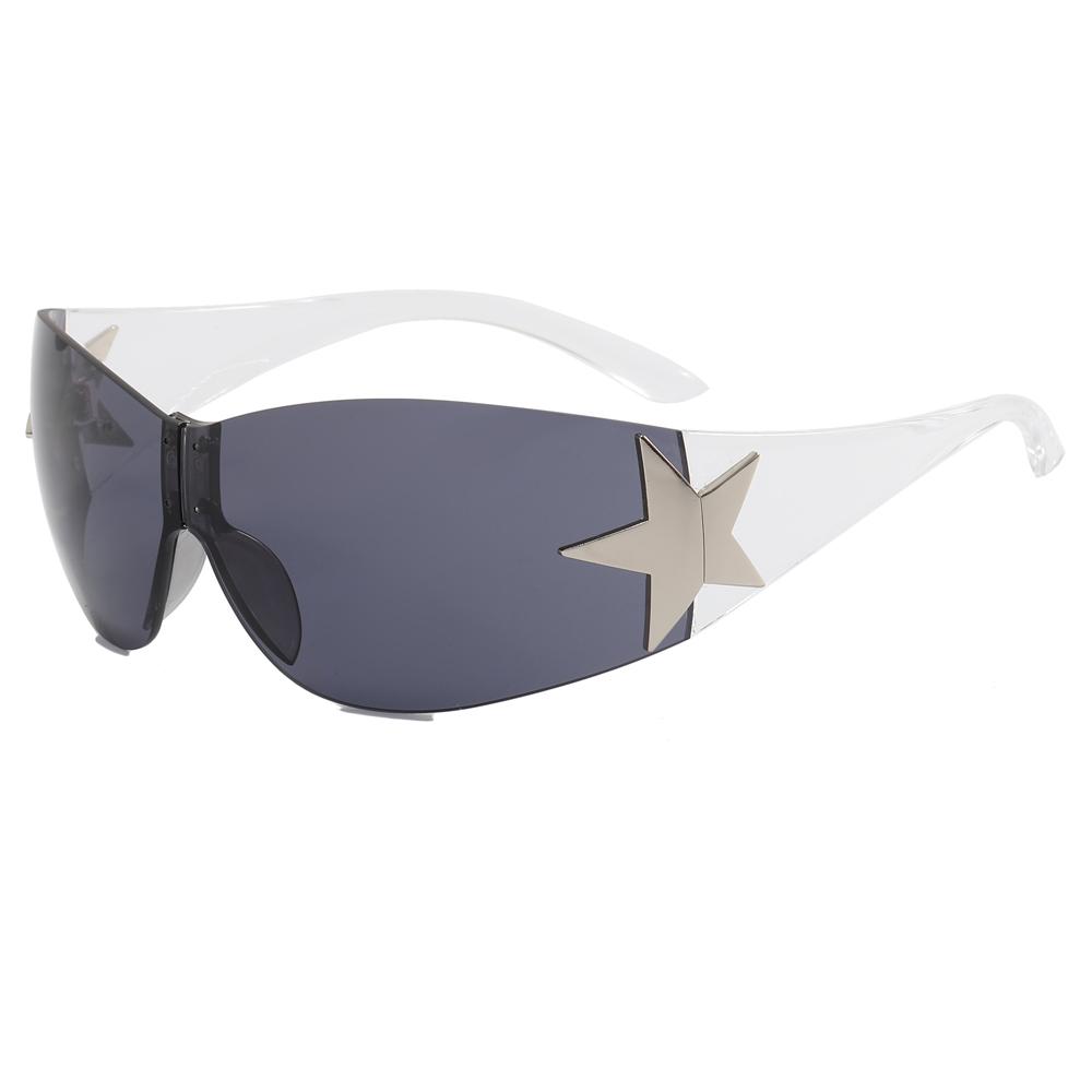 Superhot Eyewear 28761 Fashion 2023 Sun Glasses Oversized Rimless Shield Y2K Star Sunglasses