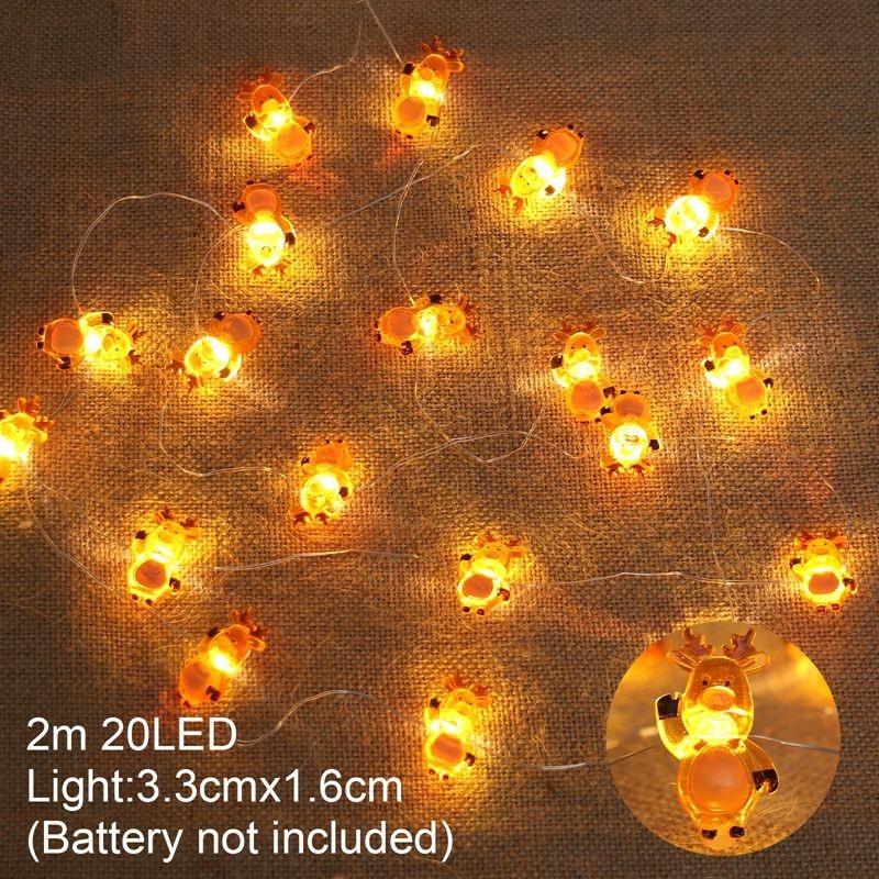 Snowman Christmas LED Garland String Light Merry Christmas Decorations For Home 2026 Xmas Tree Ornament Navidad New Year Gifts