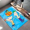 Phineas and Ferb Cartoon Rug suitable as a non-slip mat for the living room or bedroom sofa