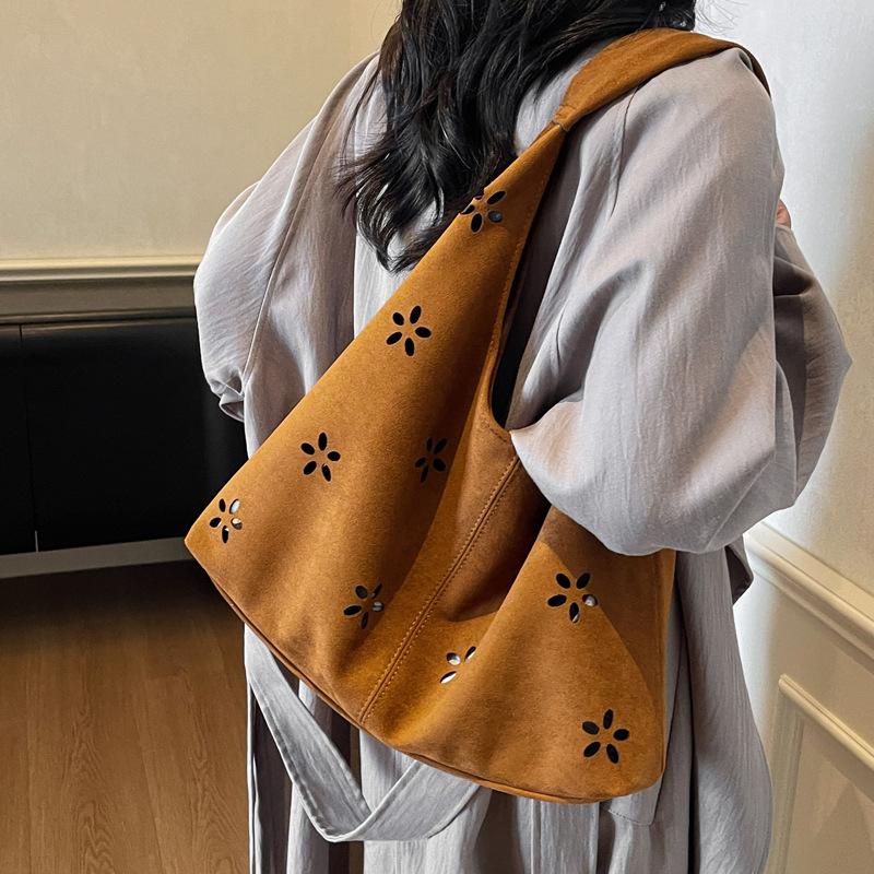 Foreign Style Retro Axillary Big Bag Women's 2025 New Polished Texture Tote Bag Casual Large-capacity Commuter Shoulder Bag