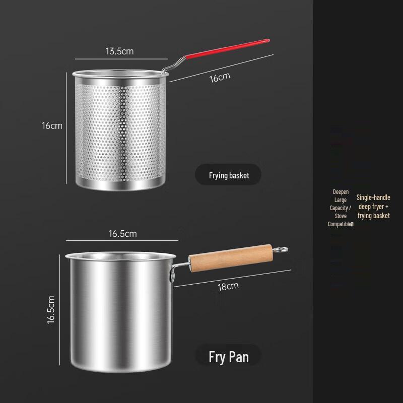 Qiwei Mini 304 Stainless Steel Deep Fryer