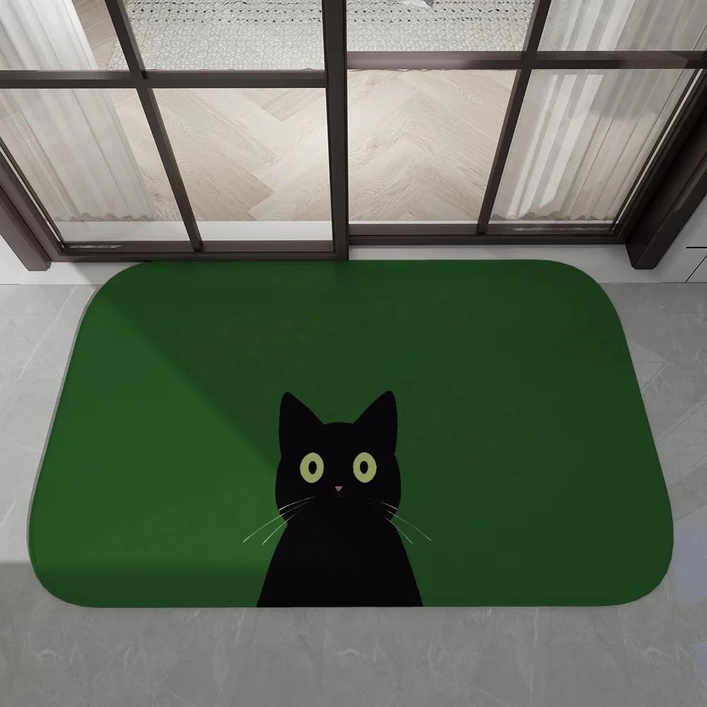  Disney Dark Cat Welcome Madafakas Floor Mat Entrance Door Mat Rectangle Home Soft Badmat Front Door Indoor Outdoor Mat