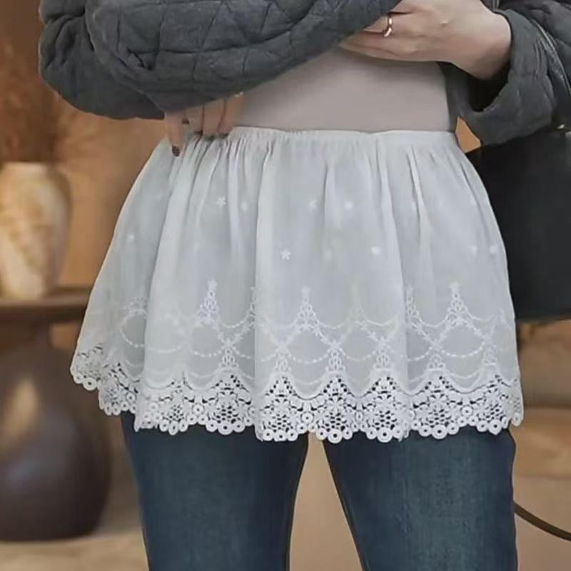 Women's Lace Short Skirt: Spring/Autumn Essential Base Layer with Hem for Coverage