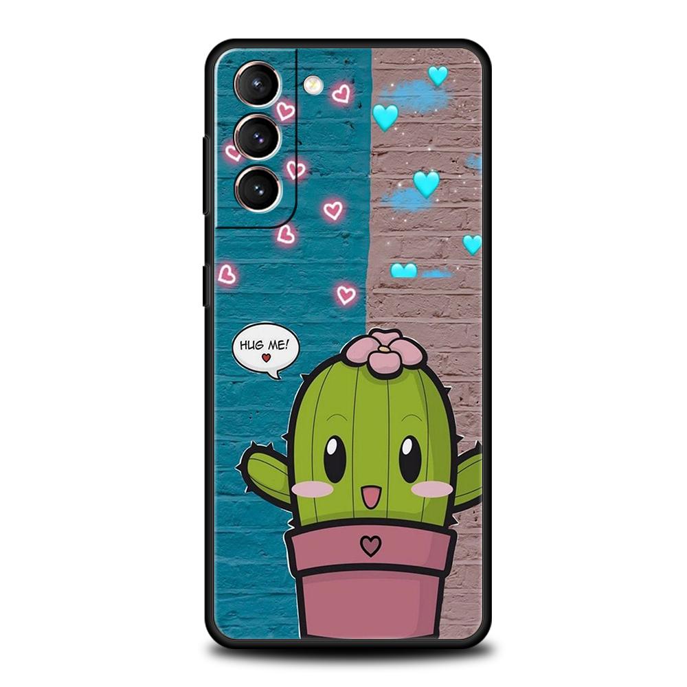 Plant Cactus Case for Samsung Galaxy S24 S23 S22 S20 S21 FE Ultra S24 S23 S10 S10E S9 S8 Plus 5G Silicone Phone Cover Capas Bags