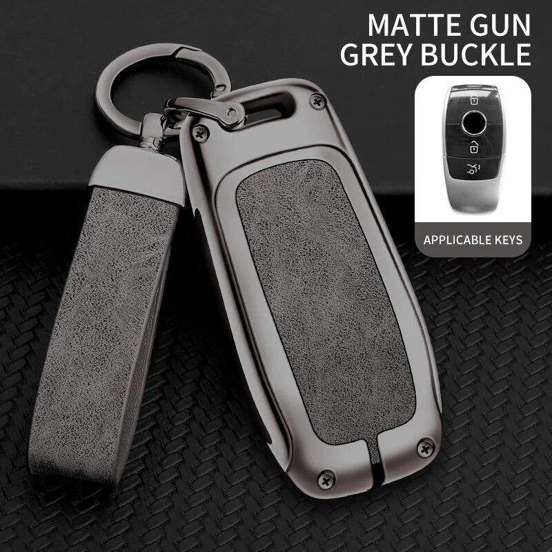 Zinc Alloy Leather Car Key Case For Mercedes Benz E C S Glc Class E200 E400 E63 W213 S550 S560 C260 Key Fob Car Remote Key Case