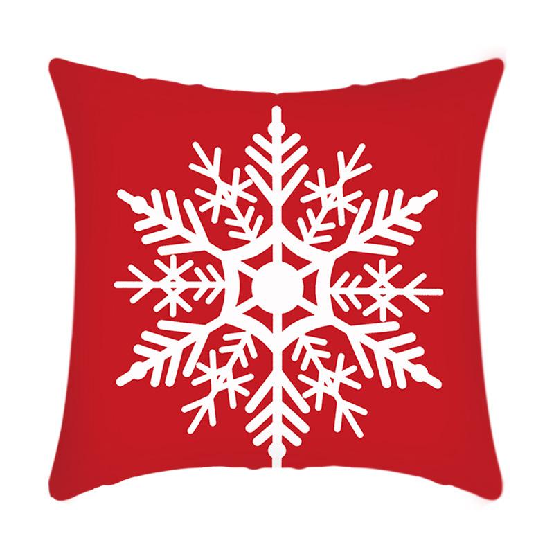 New Christmas Sofa Pillow Cover Home Red Simple Printed Bedside Pillow Cover